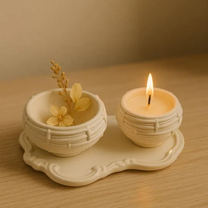 MİNİK ATÖLYE Kuş Yuvası Dekor Mumluk Seti