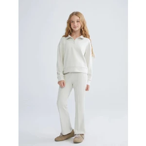 LC Waikiki Lcw Kids Bej Dik Yaka Kız Çocuk Eşofman Takımı