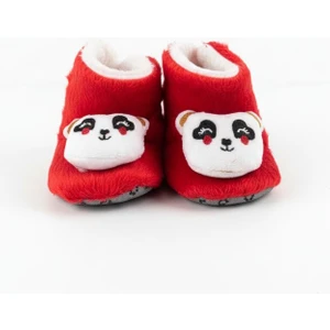 Panda Figürlü Yumuşak Peluş Bebek Patik Kaydırmaz Tabanlı Ev Ayakkabısı