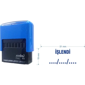 912 Kaşe Mavi makine Mavi Keçe  "İŞLENDİ" yazısı ile beraber