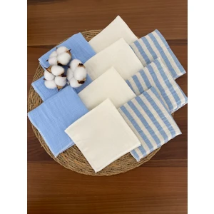 Glory Baby 10'lu Müslin Bebek Ağız Mendili,ter Bezi %100 Pamuk 25X25 cm