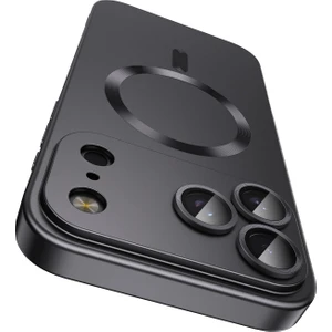 iPhone 17 Pro Için Manyetik Kılıf, Kamera Lensi Korumalı Mat Silikon Telefon Kılıfı, Magsafe ile Uyumlu, Siyah (Yurt Dışından)