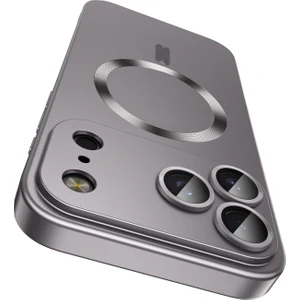 iPhone 17 Pro Için Manyetik Kılıf, Kamera Lens Korumalı Mat Silikon Telefon Kılıfı, Magsafe ile Uyumlu, Gri (Yurt Dışından)