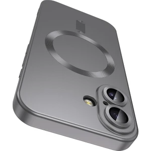 iPhone 17 Için Manyetik Kılıf, Kamera Lens Korumalı Mat Silikon Telefon Kılıfı, Magsafe ile Uyumlu, Gri (Yurt Dışından)