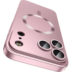 iPhone 17 Pro Için Manyetik Kılıf, Kamera Lens Korumalı Mat Silikon Telefon Kılıfı, Magsafe ile Uyumlu, Pembe (Yurt Dışından)