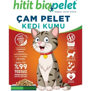 Hitit Biopelet Çam Peleti Kedi Kumu - Tozsuz, Yüksek Emici 10 kg - 20 Lt.
