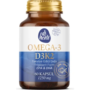 Dr. Henri Dr.Henri Balık Yağı Içeren Omega-3 D3 & K2 Vitamin 60 Kapsül Takviye Edici Gıda 9