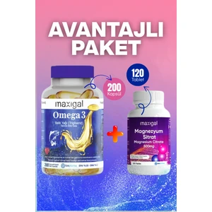 Omega 3 Balık Yağı 200 Kapsül + Magnezyum Sitrat Avantajlı Paket