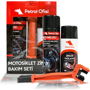 Petrol Ofisi Motosiklet Zincir Bakım Paketi Fırça Temizleyici Yağlayıcı
