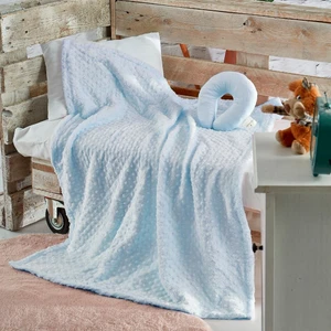 Tomurcuk Bebek Battaniyesi Boyunluk Hediyeli Mavi