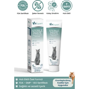 Sterile Paste Kısırlaştırılmış Kediler Için Multi Vitamin ve Mineralli Kısır Kedi Malt Macun 100 gr