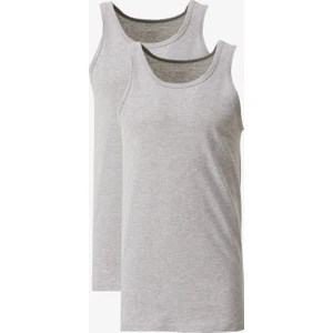 Altınyıldız Classics Erkek Gri Melanj Standart Fit Normal Kesim Pamuklu 2'li Atlet Paketi