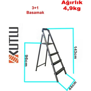 Kutlu Dayanıklı Metal Basamaklı Merdiven