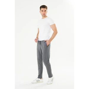 Erkek Pamuklu Fermuarlı Cepli Eşofman Altı Antrasit M. 7814-A