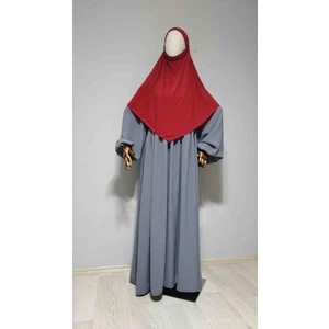 Ahrar Tesettür Kısa Boy Sandy Sufle Khimar Hazır Hijab Eşarp Kırmızı