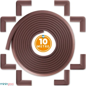 Miningaa 10 Metre + 10 Adet Köşe Koruyuculu Esnek ve Yumuşak Kauçuk Kenar Koruyucu Köşe Koruyucu Çocuk Bebek Güvenlik Seti