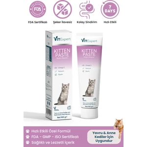 Kitten Paste Yavru Kediler Için Multi Vitamin Kas Gelişimi Destekleyici Malt Macun 100 gr