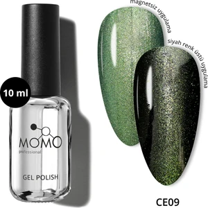 Momo Professional Kristal Kedi Gözü Kalıcı Oje CE09, Yarı Şeffaf, Yeşil, 10 ml