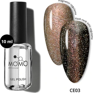 Momo Professional Kristal Kedi Gözü Kalıcı Oje CE03, Yarı Şeffaf, Bronz, 10 ml