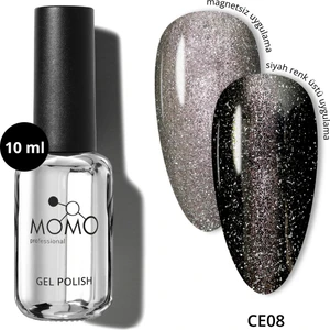 Momo Professional Kristal Kedi Gözü Kalıcı Oje CE08, Yarı Şeffaf, Gümüş, 10 ml