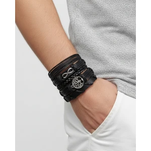 BSN Store Sonsuzluk Yaşam Ağacı Sembol 5 Parçalı Hakiki Deri Bileklik Setleri