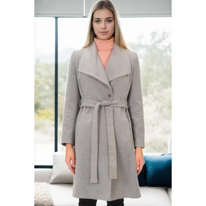 Z6639 Dewberry Bayan Palto-Gri-2