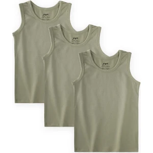 Üçlü Geniş Askılı Atlet Set 2-9 Yaş Yeşil