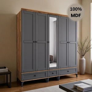 Silva 5 Kapaklı Çekmeceli Mdf Gardırop