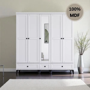 Silva 5 Kapaklı Çekmeceli Mdf Gardırop