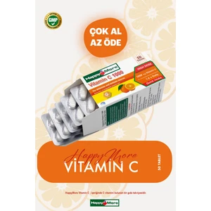 HappyMore 1000 mg Vitamin C içeren 50 Çentikli Tablet Takviye Edici Gıda
