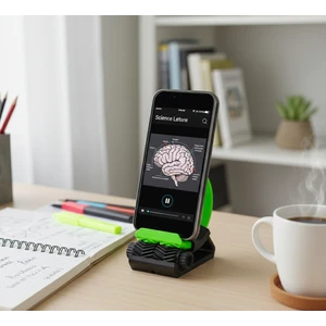 3D Baskı Telefon Standı Yeşil Siyah Ayarlanabilir Masaüstü Aparat Tutucu Organizer