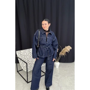 Kuşaklı Denim Takım