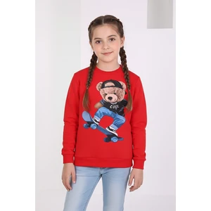 Ayıcık Baskılı Kalın Çocuk Sweatshirt - 26K 1625
