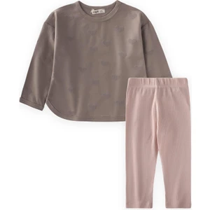 Uzun Kollu T-Shırt Takım 1-7 Yaş Vizon