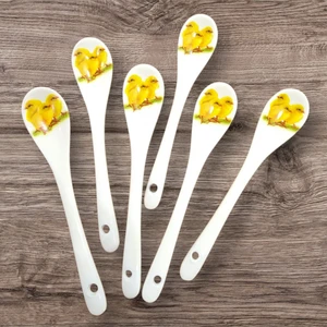 Mimoza Porselen Civciv Desenli Porselen Mini Kaşık 6'lı