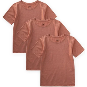 Kısa Kollu Üçlü Erkek Atlet 2-9 Yaş Kiremit