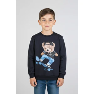 Ayıcık Baskılı Kalın Çocuk Sweatshirt - 26K 1625