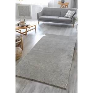 Kupon Halı Gri Post Peluş Halı – Yumuşak Dokulu, Yıkanabilir, Kaymaz Dot Taban, Antibakteriyel – Salon, Koridor ve Çocuk Odası Halısı