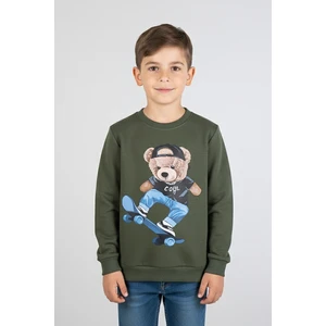 Ayıcık Baskılı Kalın Çocuk Sweatshirt - 26K 1625