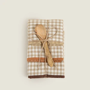 Carol 3-Pıece Pecete ve Kaşık Seti Ekru/bej