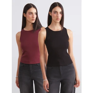 Bisiklet Yaka Kadın Atlet 2'li