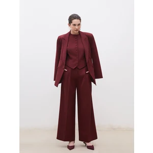 Loose Fit Krep Kadın Pileli Pantolon