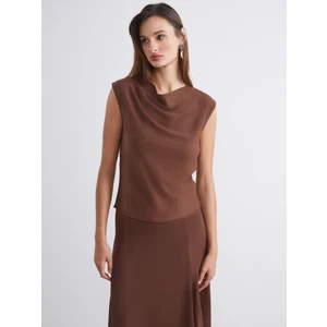 Dökümlü Yaka Dokulu Bluz