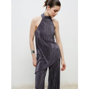 Halter Yaka Dokulu Bluz