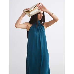 Halter Yaka Büzgülü Elbise