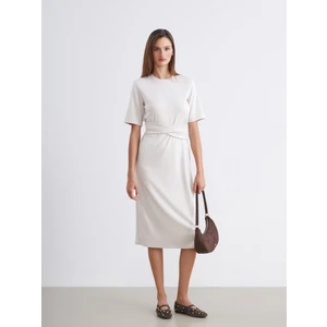 Bisiklet Yaka Kuşaklı Elbise