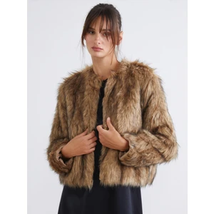 Bisiklet Yaka Kadın Kürk Mont