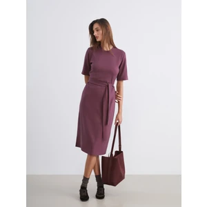 Bisiklet Yaka Kuşaklı Elbise