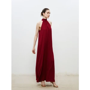 Halter Yaka Saten Elbise