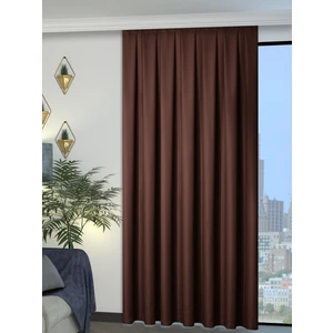 1/2 Pileli Keten Dokulu Kahverengi Modern Fon Perde – Ütü Gerektirmez